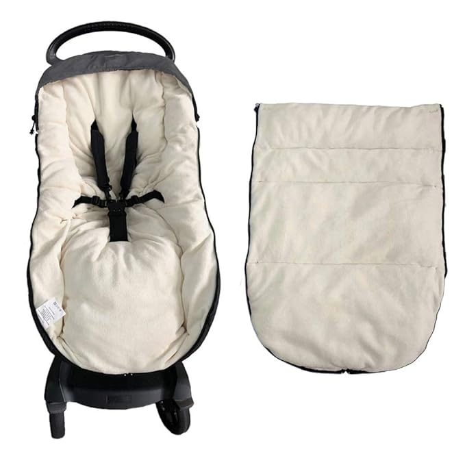 Waterproof Melange Stroller Footmuff with DIY Fun Play Mats,Universal Winter Tour Anti-Freeze Coral Fleece Stroller Bunting Bag