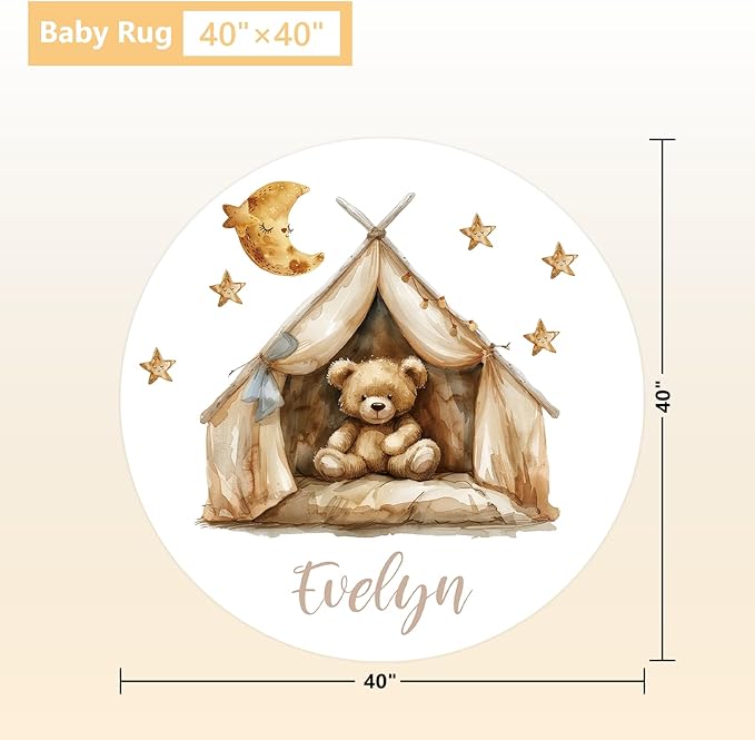 Custom Baby Bedding Set, 3 Pcs Personalized Name Crib Bedding Set for Nursery, Soft Double Layer Baby Crib Set for Boys Girls, Customized Gifts for New Parents Infants Toddlers, Brown Bear