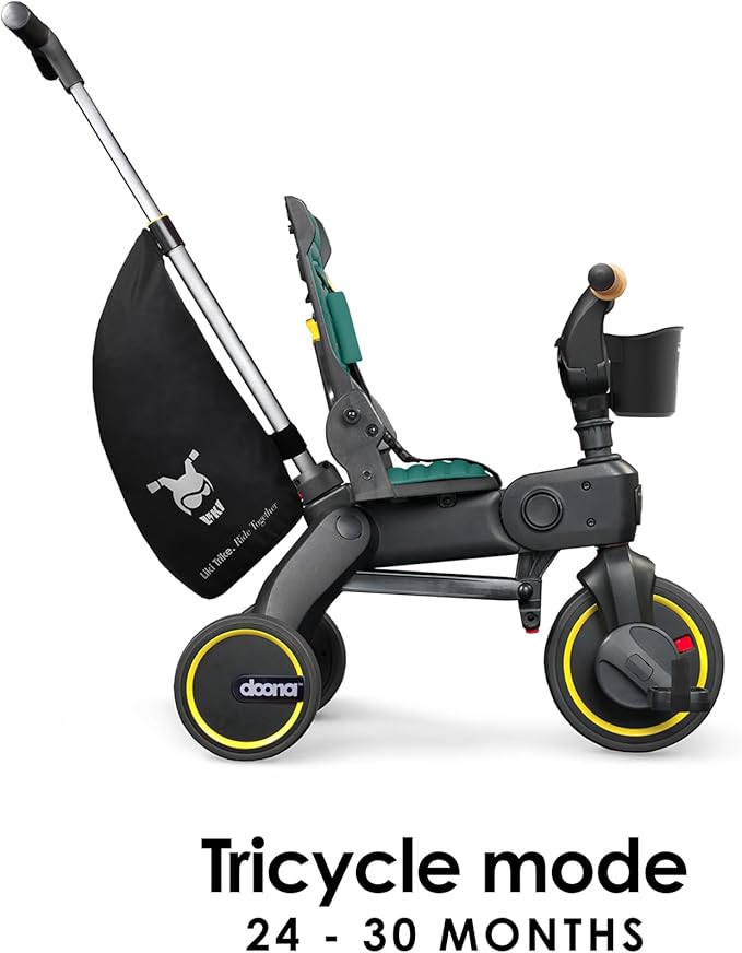 Doona Liki Trike S5, Racing Green - 5-in-1 Compact, Foldable Tricycle - Suitable for Toddlers 10 to 36 Months