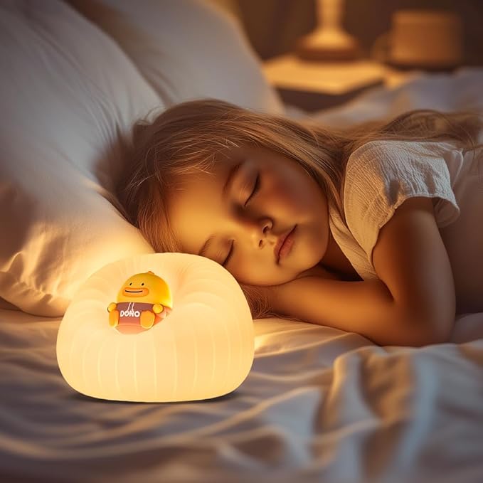 ICARER FAMILY Night Lights for Kids, Rechargeable Touch Lamp with 3 Adjustable Brightness and Automatic Off, Soft Silicone Touch Control Night Light, Gift for Toddlers, Girls and Boys
