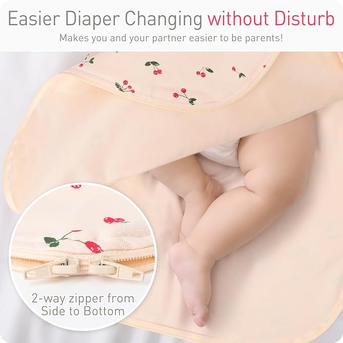 Transitional Swaddle Sack with Arms Up Length Sleeves and Mitten Cuffs 6-12 Months Wearable Swaddling Blanket Sleeping Bag Cotton for Newborns Baby Boys Girls Sleep Sacks Calms Startle Reflex
