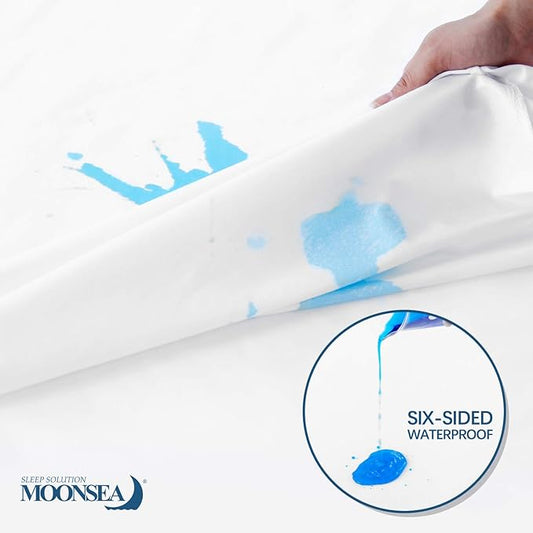 Twin Mattress Protector Waterproof 4 Pack Zippered, 6-Side Waterproof Mattress Protector, Twin Mattress Cover, Box Spring Encasement