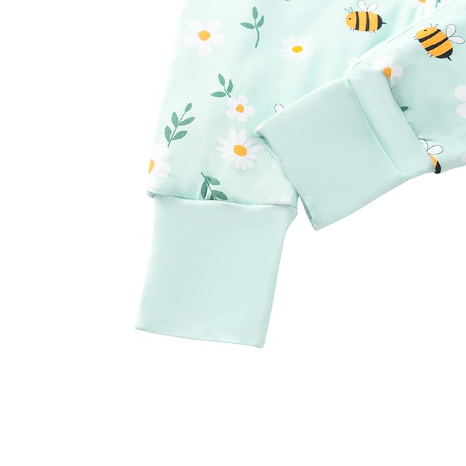 Baby/Toddler Sleep Sack with Legs, Rayon from Bamboo 95% + 5% Spandex, 1.0 TOG, 2‑Way Zipper Sleeping Bag, Walker‑Friendly 12-18M Little Bee