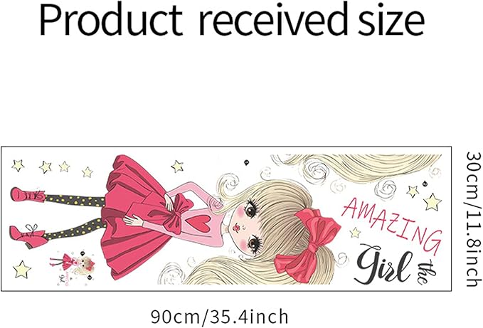 ROFARSO Colorful Cute Lovely Fashion Amazing Girl in High Heels Love Wall Sticker for Kid Peel and Stick Removable Wall Decal DIY Decoration Decor for Nursery Baby Girl Bedroom Playroom Living Room