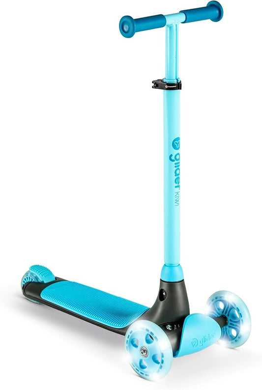 Yvolution Y Glider Air Scooter for Kids, 3 Wheel Scooter for Toddlers 4 Adjustable Height Glider with Kick Scooters, Lean to Steer with LED Flashing Light for Children Ages 3+ Years Old