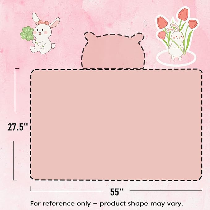 Toddler Bath Towel Baby Towels with Hood 27.5"X55" Ultra Absorbent Soft Bathrobe Blanket Kids Shower Towel for Girls and Boys(Rainbow Pink)