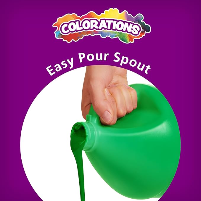 Colorations Paraben-Free Washable Tempera Paint for Kids - 1 Gallon Value Size. Vibrant Green. Non-Toxic and Made in The USA