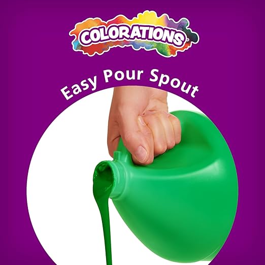 Colorations Paraben-Free Simply Washable Tempera Paint, Set of 10 Colors - 1/2 Gallons. Non-Toxie and Made in The USA