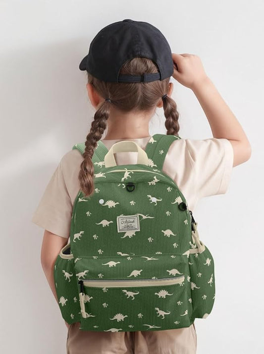 Corduroy Toddler Backpack for Boys 2-5: Kids Preschool Backpacks for Girls -13.5" H Fit Folder