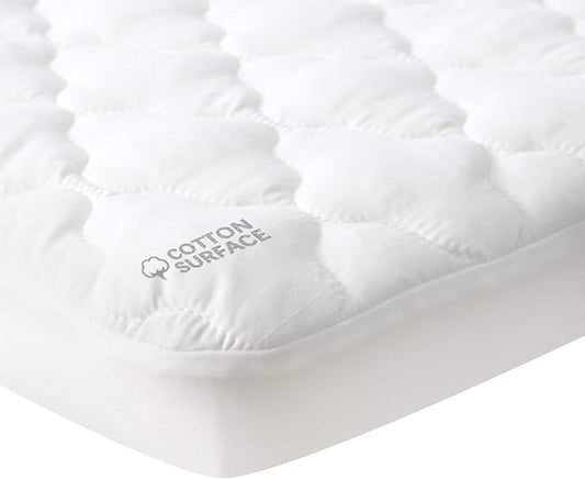 Waterproof Pack and Play Mattress Pad Sheets Fitted, Cotton Fabric Pack and Play Protector, Fits Graco Play Yard, Baby Mini Crib Sheet Cover