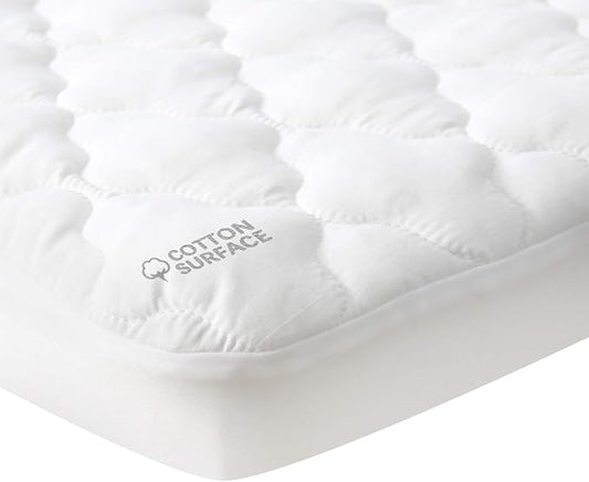 Waterproof Crib Mattress Protector, Cotton Fabric Toddler Mattress Sheets, Crib Sheets for Boys and Girls