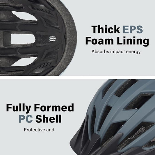 Youth Adult Road Bike Helmet, Men Women Adjustable Mountain Bicycle Helmet with Detachable Visor, 2 Sizes for Age 8-14+ Youth, Kids, Adult