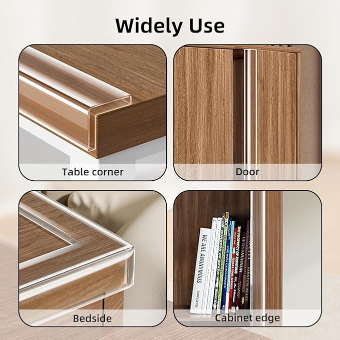 Baby Proofing Edge Protector for Kid Clear Edge Protector Strip Safety Corner Guards Child Proof Corner Bumper for Furniture 2" x 9.84' (thk: 2mm)
