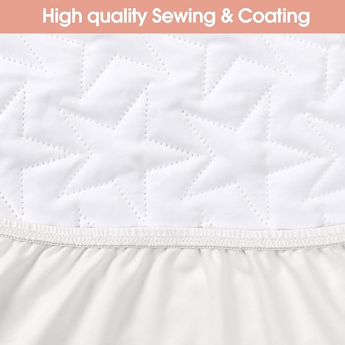 Waterproof Mini Crib Mattress Protector: 2-Pack Pack N Play Sheets - Fitted for Standard Baby Mattresses (38" x 26") - Soft and Breathable Covers for Graco Pack and Play, Playards, and Mini Cribs