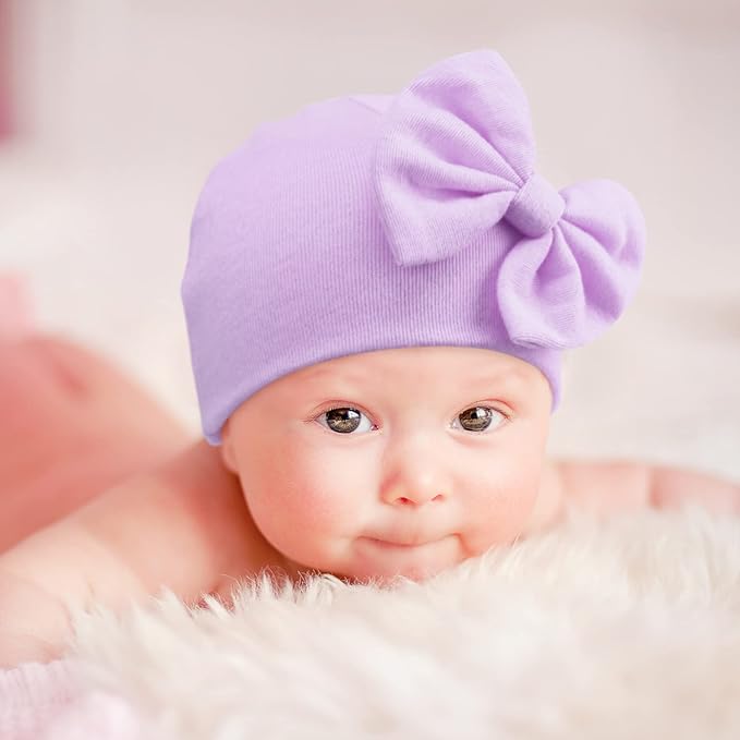 DRESHOW BQUBO 3 Pack Baby Swaddle Sleep Sacks Baby Swaddle Blanket Wrap Newborn Swaddles Sack with Big Bow Hat for Boys Girls 6-12 Lbs Newborns & 0-3 Months Girls Boys