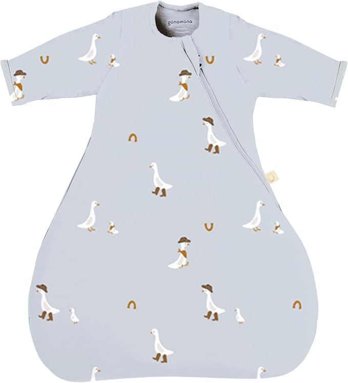 GUNAMUNA Long-Sleeve Transitional Swaddle Sleep Bag 2.5 TOG – Soothes Infants 3-6 Months, Easy Diaper Changes with WONDERZiP