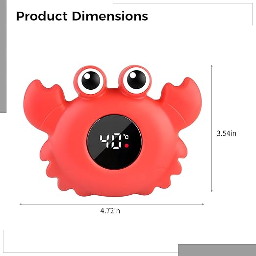 Generic Digital Bath Thermometer, Floating Crab, Instant Read, Waterproof Design, Safe for Babies