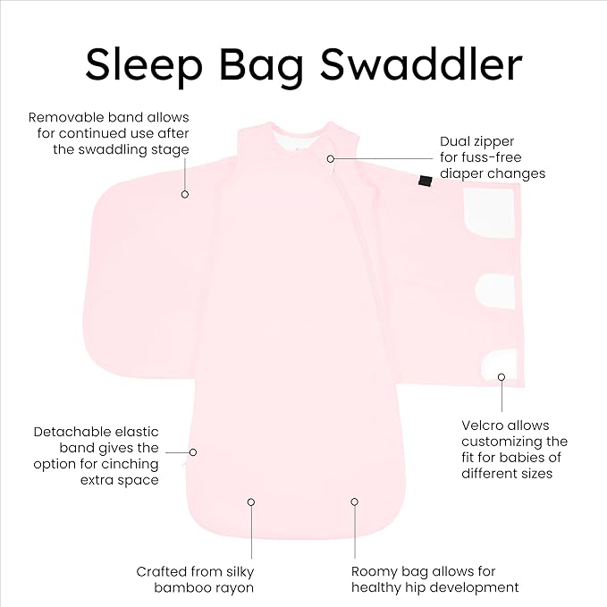 KYTE BABY Unisex Rayon Made from Bamboo Sleep Bag Swaddler for Babies, 1.0 Tog