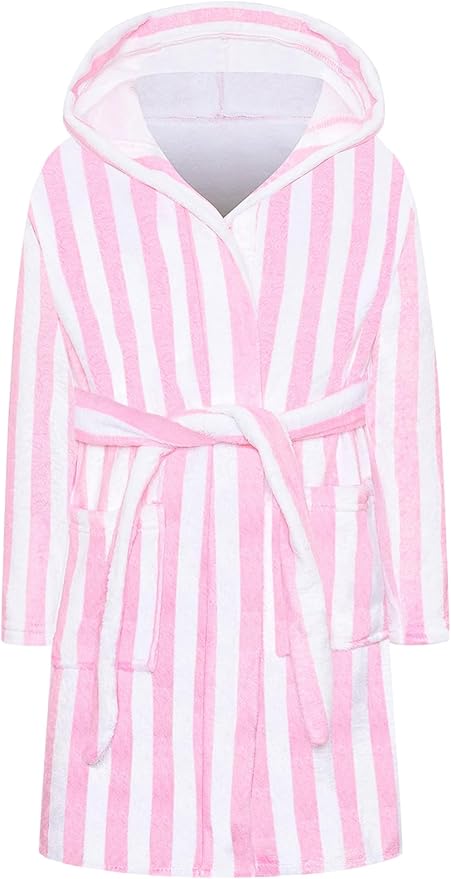Umeyda Girls & Women Fleece Hooded Robes, Soft Fuzzy Bathrobe Warm Plush Fluffy Bath Robe for Kids Womens