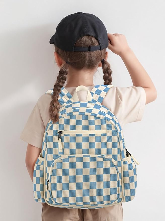 atgark Corduroy Toddler Backpack for Boys 2-5, Cute Kids Backpacks Boys - Preschool Kindergarten Backpack 13.7" H Fit Folder