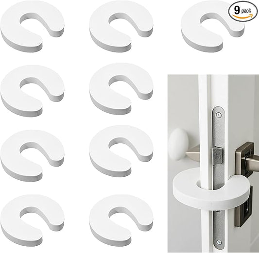 9PCS Door Finger Pinch Guard, Soft Foam Door Slam Stopper, Cat, Baby Door Pinch Guard, Anti Door Slam, Prevent Finger Pinch Injury, Infant Cat Inside The Door（White）