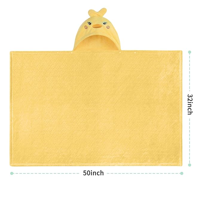 Toddler Bath Towel Hooded Kids Towel Bath Baby Towels with Hood for Boy Girl 0-5 Years, 2-Pack Soft Absorbent Baby Bath Towels Toddler Towels, Large Thick 50''x32'' Kids Hooded Towel for Toddlers