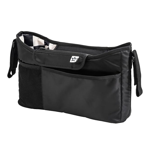 Tiny Twinkle Universal Stroller Organizer with Adjustable Strap | Waterproof Stroller Caddy Fits Baby Jogger, Nuna, Donna and Bugaboo Strollers (Black Checkers)