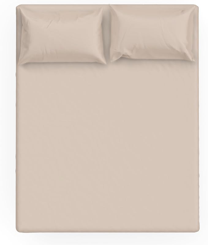 MakeMake Organics Organic Full Fitted Sheet Set GOTS Certified Organic Cotton Fitted Sheet with 2 Pillowcase Ultra Soft Non Toxic Breathable Hypoallergenic Colorful Neutral (Full, Solid Pecan)