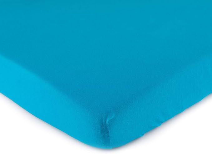SheetWorld Fitted Baby Bassinet Sheet fits RONBEI Baby Bassinet Beside Sleeper 18 x 31, 100% Cotton Jersey, Hypoallergenic, Butter Soft, Turquoise, Made in USA