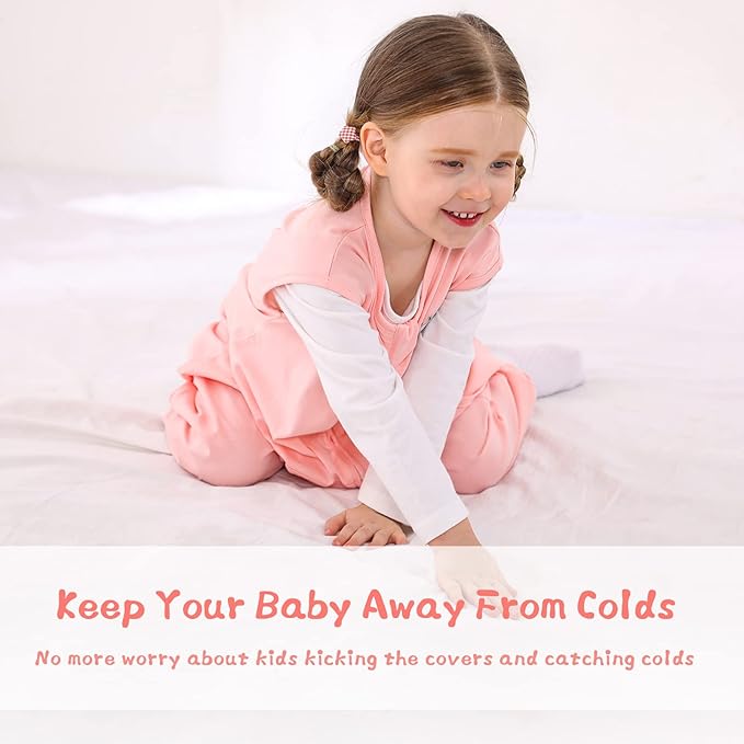 WONDAY Toddler Sleep Sack with Feet, 0.5 Tog Sleeping Sacks for Walking with Legs 2T 3T