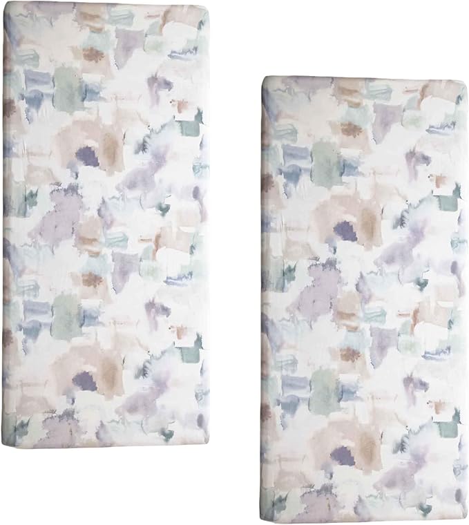SDY Jersey Crib Sheets for Baby Boys and Girls,52”x28”x8, 2 Pack,Neutral Standard Oval/Retangle Fitted Crib Sheets for Toddler,Super Soft Breathable