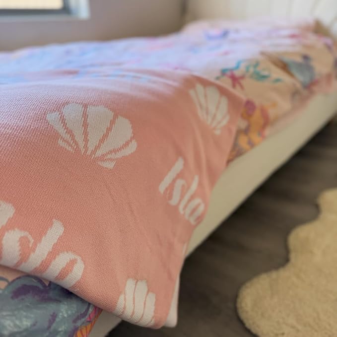 Personalized Tiled Icon Blanket – 100% Organic Cotton Customized Baby Blanket, Custom Name, Bassinet 30x40, Gift for Baby Shower, Birthday Present, Girls and Boys, Toddlers Kids, Made In America