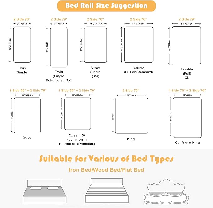BABY JOY Bed Rail for Toddlers, 69’’ Extra Long, Height Adjustable & Folding Baby Bed Rail Guard w/Breathable Mesh & Double Safety Child Lock for Kids Twin Double Full Size Queen King Mattress (Gray)