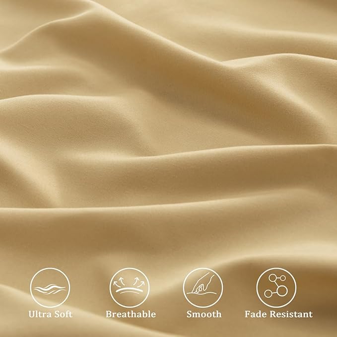 3 Piece Toddler Sheet Set,Golden Basics Bed Sheet Set for Toddler,Microfiber 3-Piece Sheet Set Soft Breathable Crib Bedding Set for Kids,Includes Flat Sheet, Fitted Sheet, Pillowcase