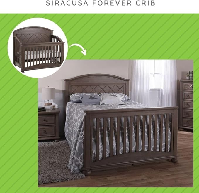 Full-Size Conversion Kit Bed Rails #1216 for Pali Convertible Cribs - Solid Wood Rail - Toddler and Adult Bed Rail for Full-Size Beds - Essential Nursery & Baby Furniture (Distressed Desert)