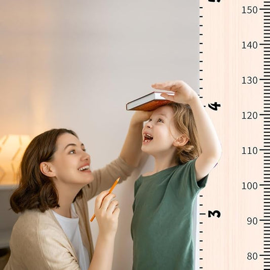 Nustila Classic Kids Growth Chart for Wall Height Chart for Boys Girls Handcrafted Using Canvas and Wood - Great Christmas Birthday Gift for Children Growing Up Souvenirs 79 in X 7.9 in