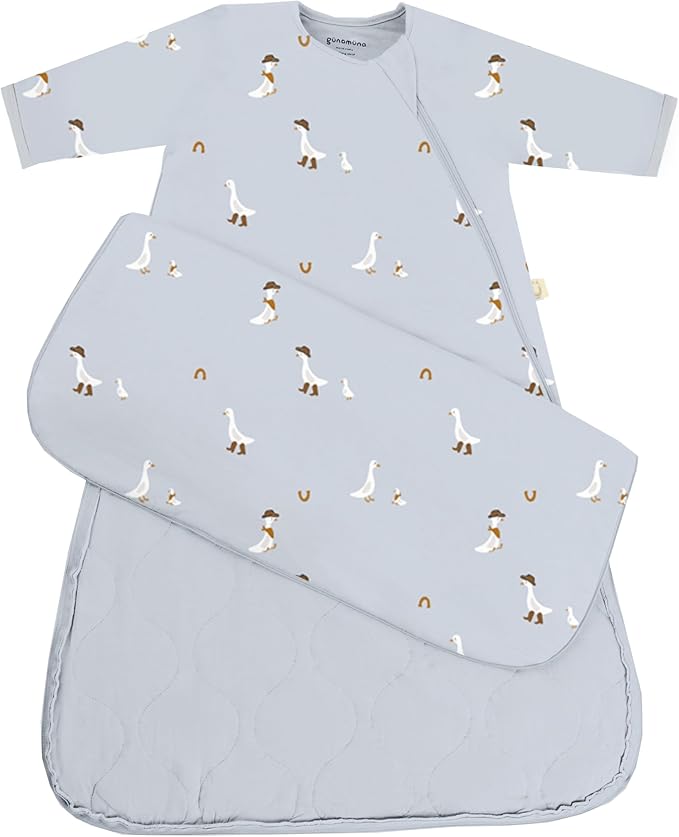 GUNAMUNA Long Sleeve Sleep Sack for Babies, Wearable Sleep Bags, Soft Rayon, 1.0 TOG, Essentials for Newborns