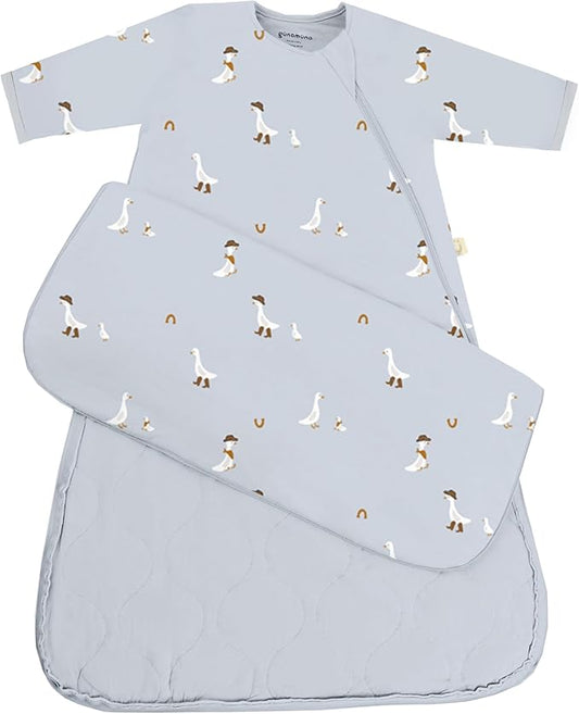 GUNAMUNA Long Sleeve Sleep Sack for Babies, Wearable Sleep Bags, Soft Rayon, 1.0 TOG, Essentials for Newborns
