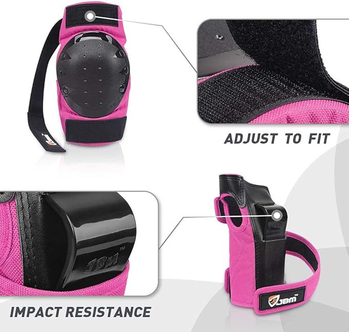 JBM Adult & Kid Skating Protective Gear Set for Beginner to Advanced, Skateboard Helmet Knee and Elbow Pads with Wrist Guards for Inline Roller Skating, Scooter, Skateboarding