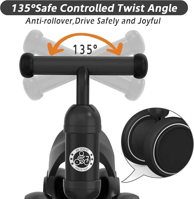 Baby Balance Bike Toys for 12-36 Months Kids Toy Boy Girls Gifts Toddler Best First Birthday Gift Children Walker No Pedal Infant 4 Wheels Bicycle (Black)