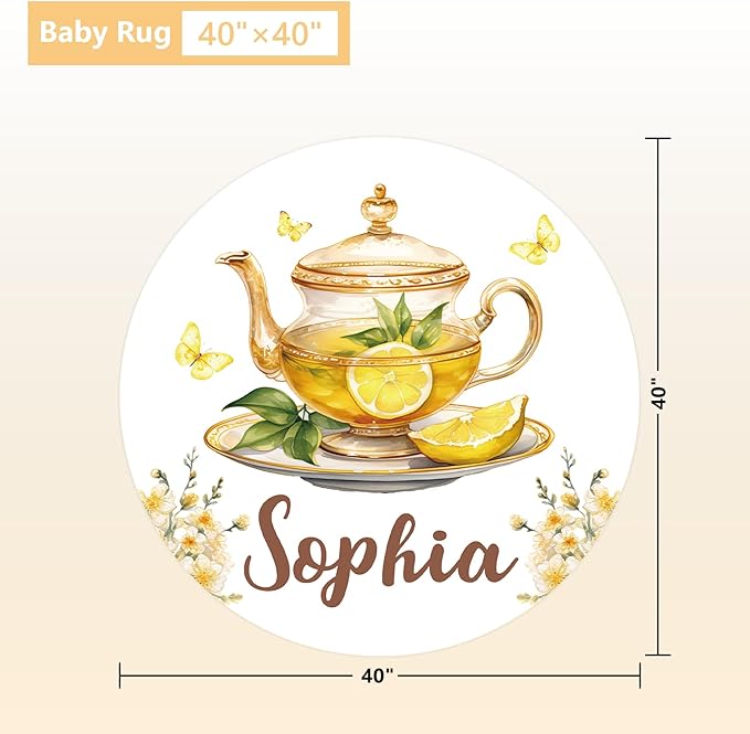 Personalized Baby Crib Bedding Set, 3 Pcs Custom Nursery Bedding Set with Name, Soft Baby Crib Set with Double Layer Blanket for Boys Girls, Customized Gifts for Infants Toddlers, Yellow Lemon