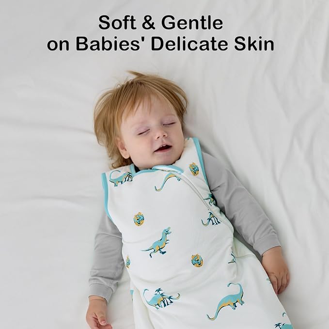 BubblePanda Rayon Made from Bamboo Sleep Sack 0-6 Months 1.0 Tog Soft Toddler Sleeping Sack 3-6 Months for Infant Newborn Babies 2-Way Zipper Baby Wearable Blanket 0-3 Months