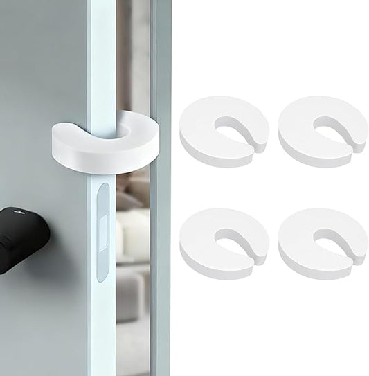 Door Pinch Guard, 4 Pack Door Slam Stopper Door Finger Pinch Guard Soft Thick Foam Door Stopper, Prevent Finger Pinch Injuries, Slamming Doors, Keep Pets from Getting Locked in (White)