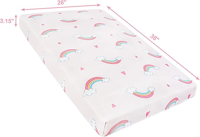 Viviland Pack n Play Mattress - 38" x 26" Premium Soft Foam Portable Mattress for Pack and Play Topper, Odorless, Breathable, Comfortable and Stable