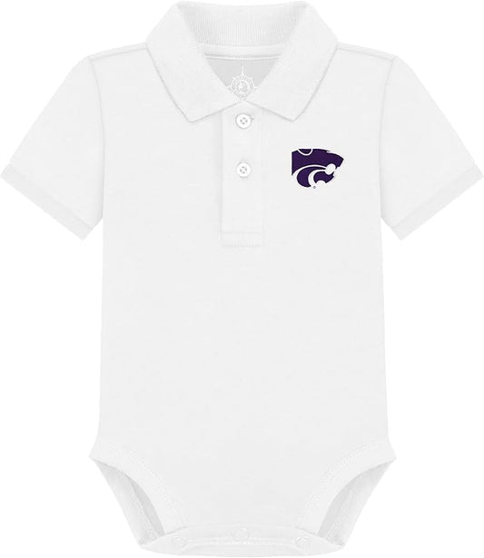 Creative Knitwear College Baby Polo Bodysuit Solid - Team Logo, Multiple Colors, for Boys & Girls (0-12 Months)