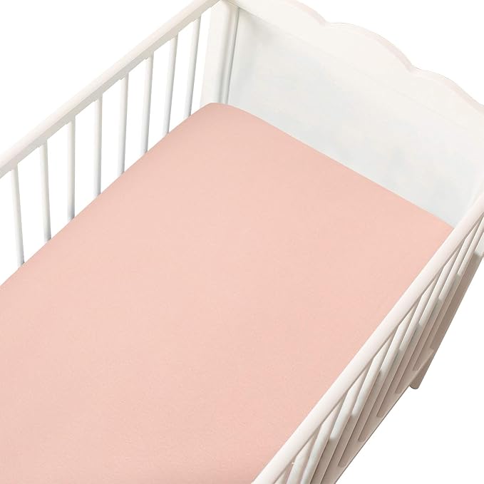 Flannel Crib Sheet for Girl, 100% Cotton Flannel, Heavenly Soft Fitted Crib Sheet for Standard Crib (28" X 52") and Toddler Mattresses Warm, Pink