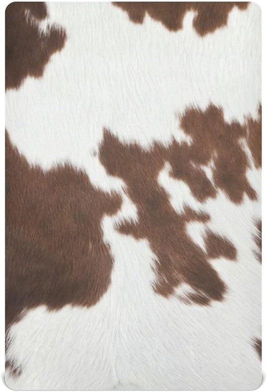 Fitted Crib Sheets for Baby Boys or Girls Soft Breathable Baby Play Yard Sheet for Standard Size Crib Mattress 39x27in Western Cow Skin Texture
