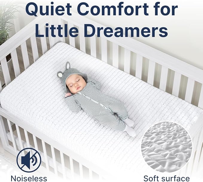 PAULATO BY GA.I.CO Crib Waterproof Mattress Protector – Absorbent Mattress Cover for Toddler & Baby – 28x52 Soft Noiseless Hypoallergenic Machine Washable – Protector with Deep Elastic Skirt