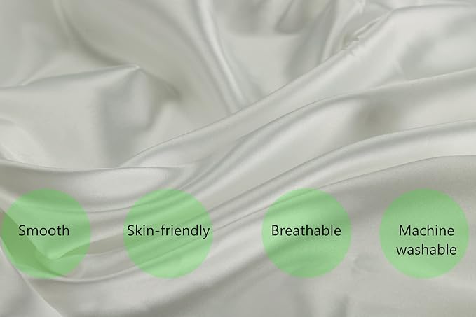 Satin Pack n Play Sheet Set 2 Pack Ultra Soft Silk Fitted Mini Crib Sheets Playard Sheet Protect for Baby Hair and Skin, Pink & White