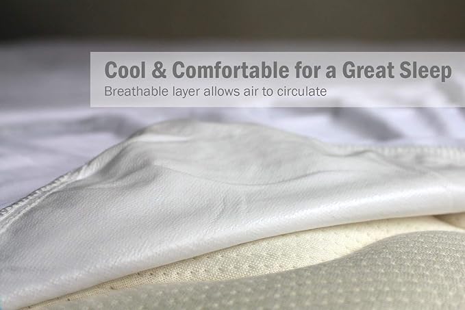 Full Size Waterproof Mattress Protector (Double Bed - 54 x 75in), Premium with Four Layer Protection, Super Soft, Comfortable and Breathable, Fitted, Machine Washable and Vinyl Free